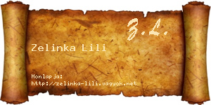 Zelinka Lili névjegykártya